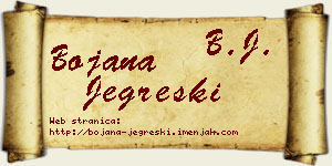 Bojana Jegreški vizit kartica